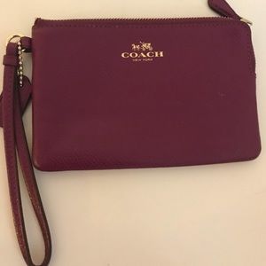 Plum AUTHENTIC coach wristlet